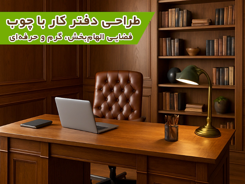 طراحی دفتر کار با چوب